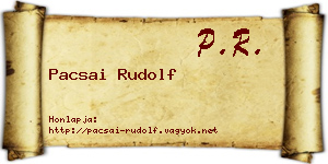 Pacsai Rudolf névjegykártya