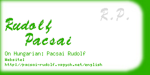 rudolf pacsai business card